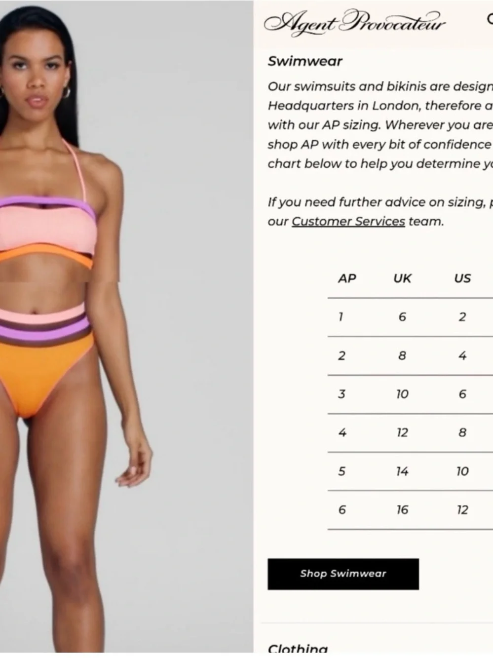 Agent Provocateur Orange, Pink and Purple Stripe Bandeau Bikini